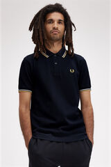 Fred Perry Polo con ribete con dos franjas Negro