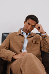 Cortefiel Sobrecamisa lana camel