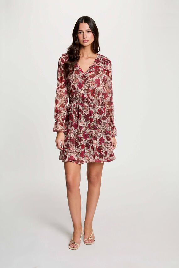 Vestido de gasa con cuello en v