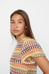 Slowlove Crochet top with floaty sleeves Multicolour