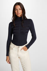 Cortefiel Long-sleeved turtleneck jumper Navy