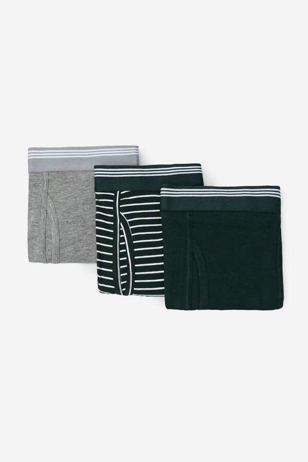 Cortefiel 3-pack jersey-knit boxers Dark green