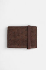 Silbon Carteira de couro multi-raquete gravada Castanho