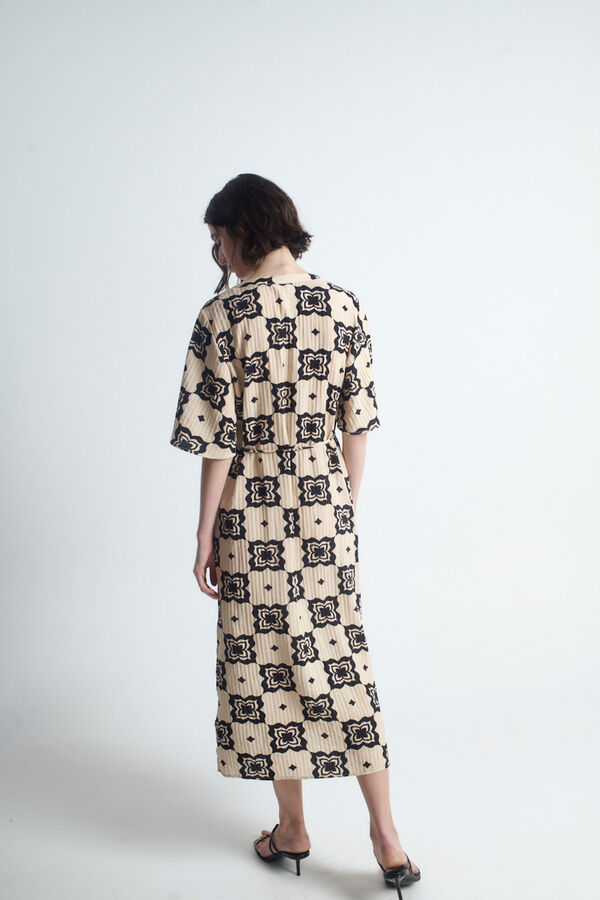 Object Vestido midi estampado Cinzento