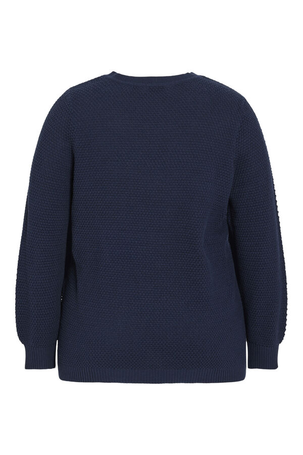 Cortefiel Curvy jersey-knit sweater Navy