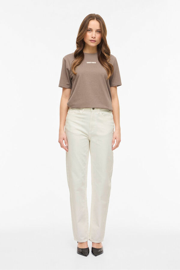 Vila Straight leg high-waisted jeans White