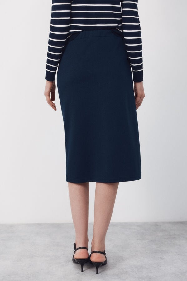 Cortefiel Jersey-knit -up buttons Navy