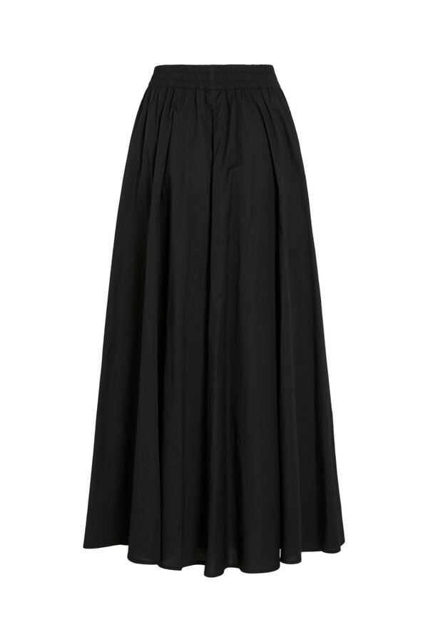 Vila Saia comprida rodada em algod&atilde;o org&acirc;nico Preto