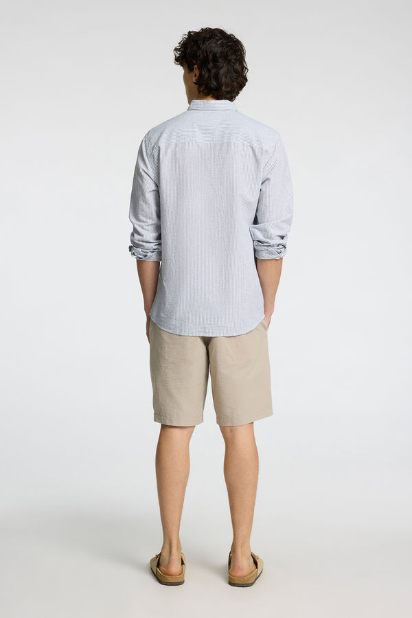 Selected Camisa de linho de manga comprida Branco