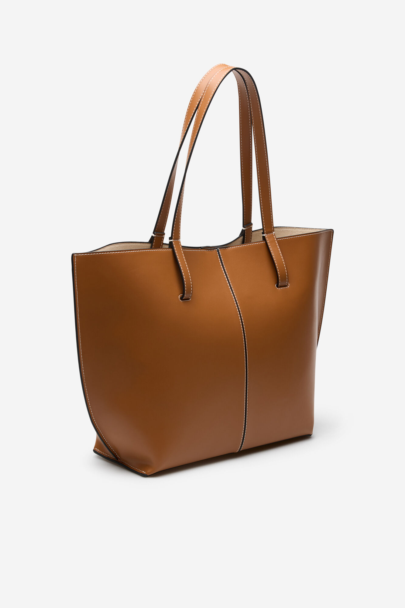 Cortefiel Basic shopper bag with stitching