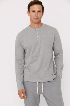 Cortefiel Jersey-knit and cloth pyjamas Grey