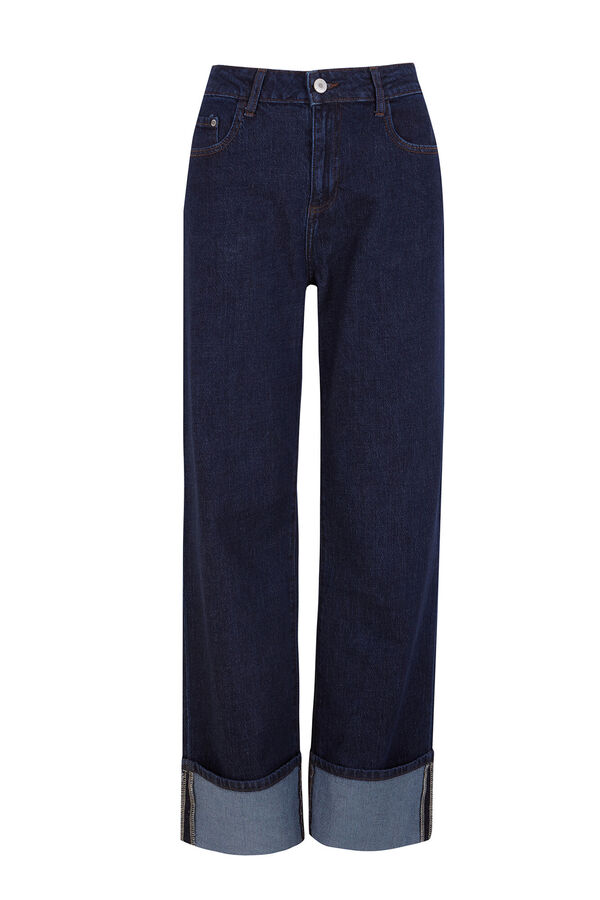 Slowlove Calça jeans enrolada Azul