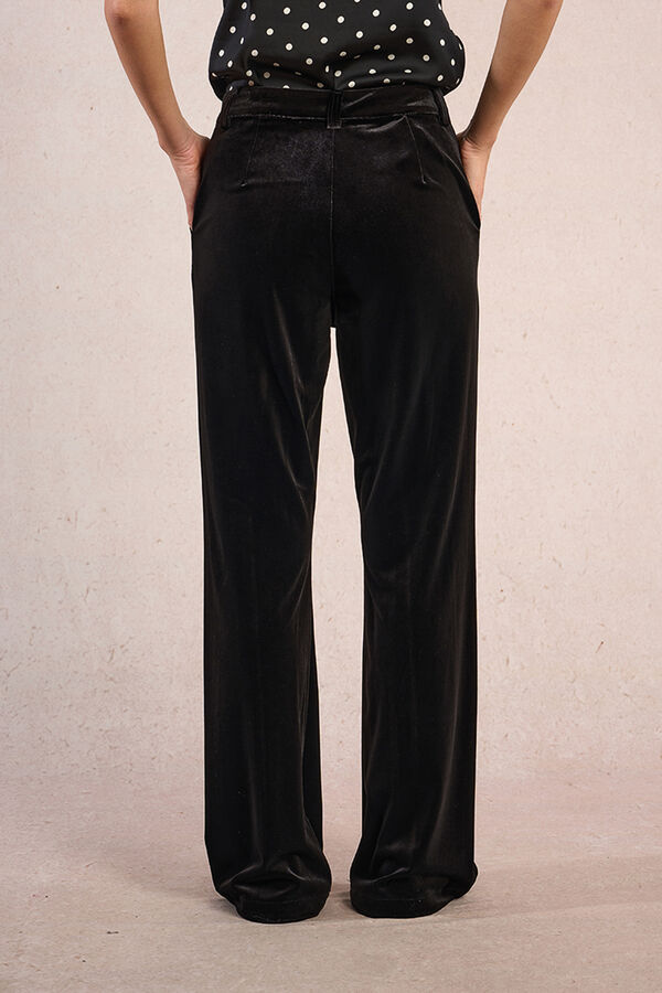 Molly Bracken Calça comprida com efeito veludo Preto