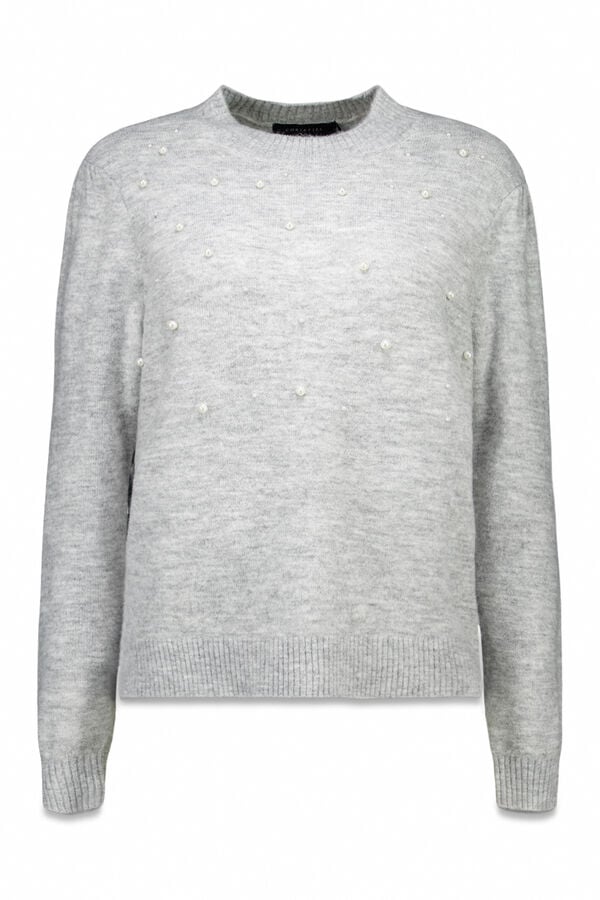 Cortefiel Jersey punto perlas Grey