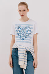 Cortefiel Printed t-shirt White