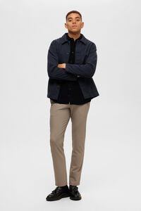Cortefiel Overshirt with pockets made with recycled cotton. Navy