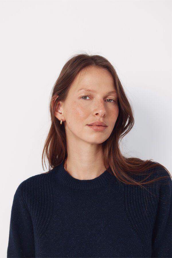 Cortefiel Combined knit jumper Navy