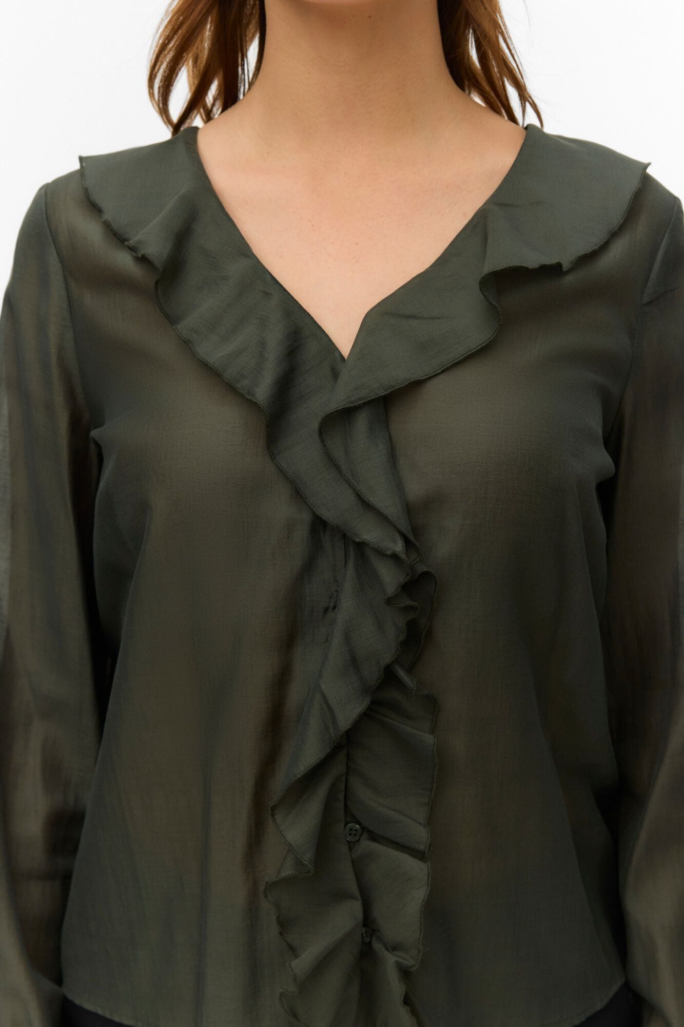 Vero Moda Camisa con volantes cuello pico