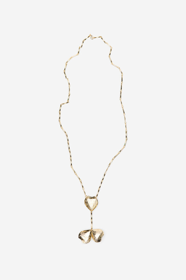 Cortefiel Long petal necklace Yellow