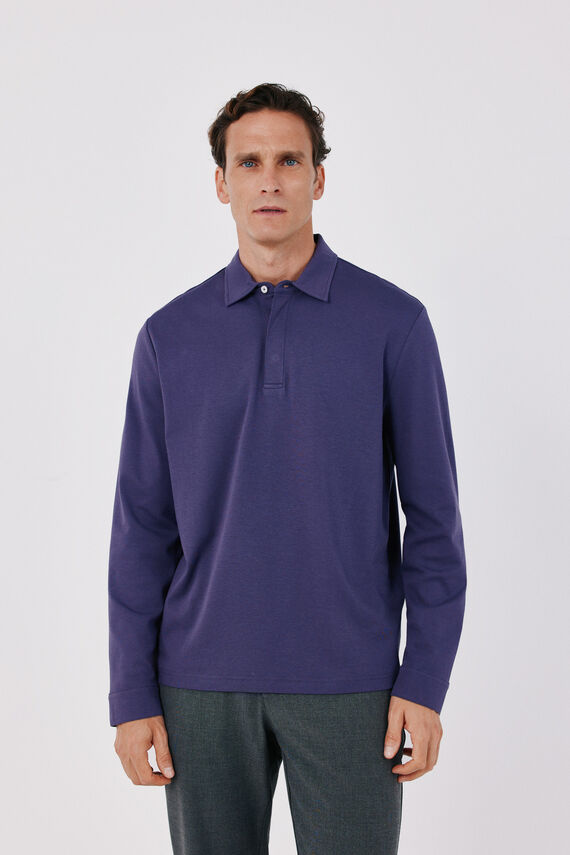 Polo refinado manga larga