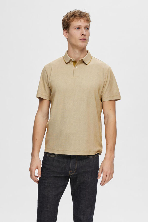 Cortefiel Short-sleeved polo shirt made with organic cotton Brown