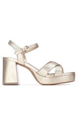 XTI Wide heel platform sandal Gold
