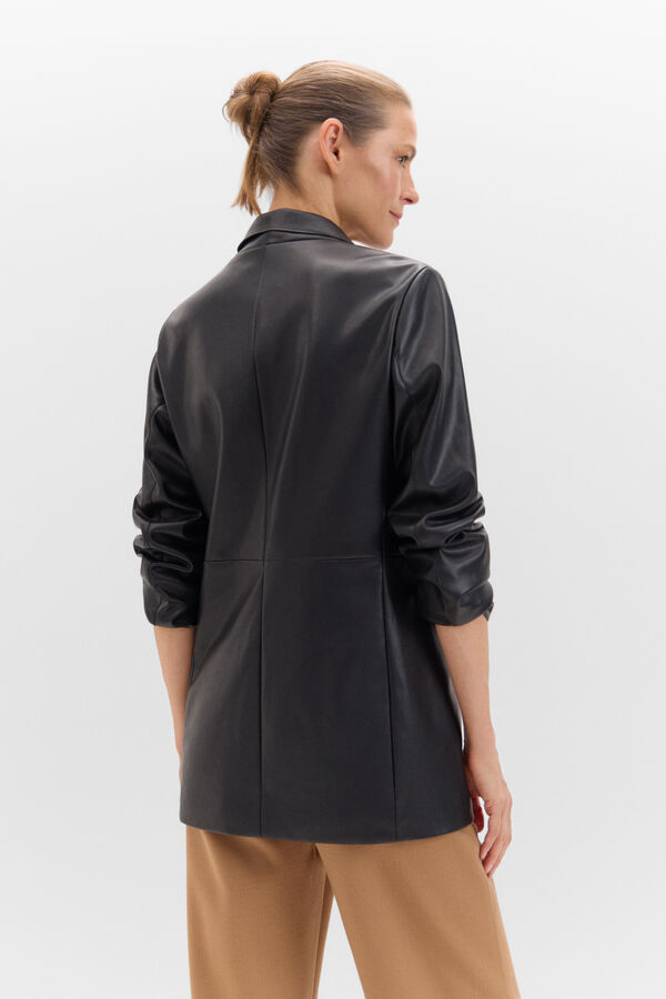 Cortefiel Blazer efecto piel Black