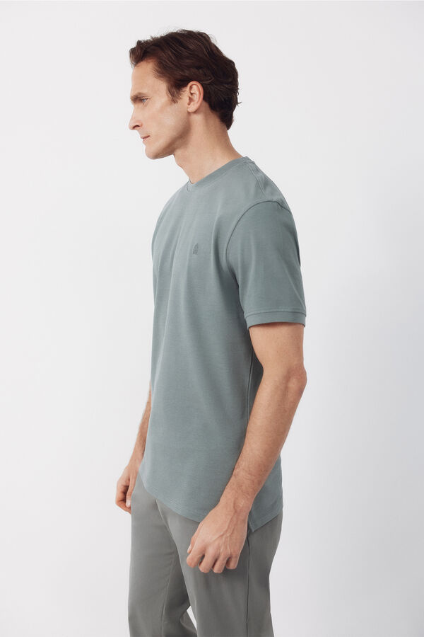 Cortefiel Piqu&eacute; basic T-shirt Kaki