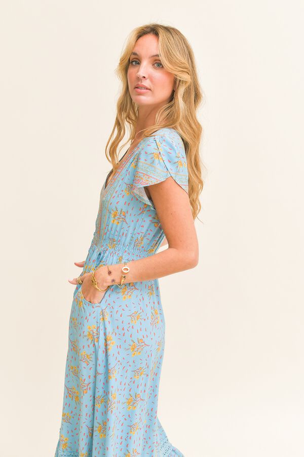 Jaase Vestido comprido Carmen Azul