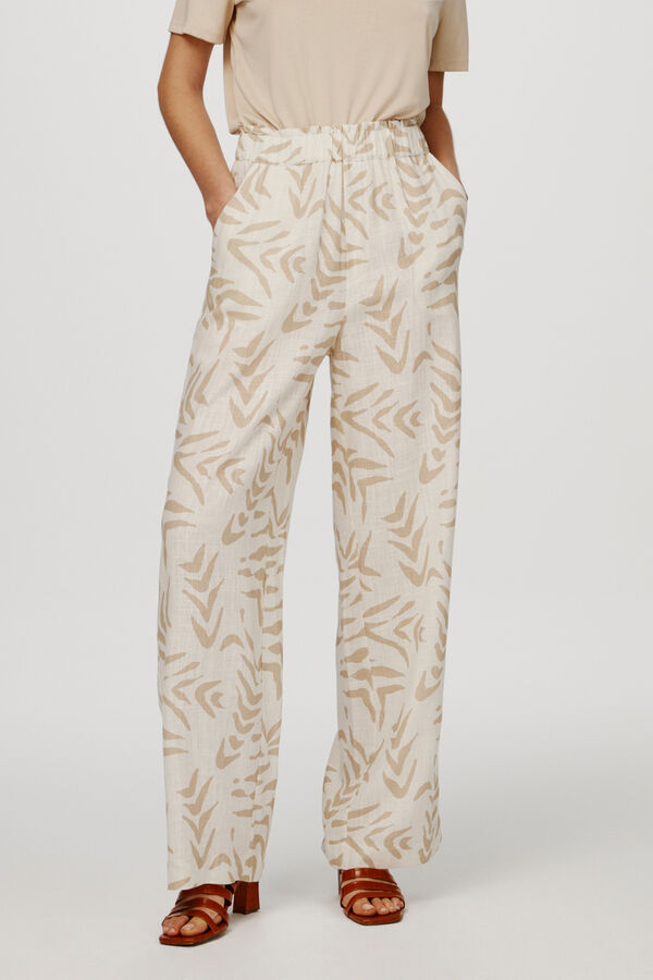 Object Pantalón de lino estampado Gris