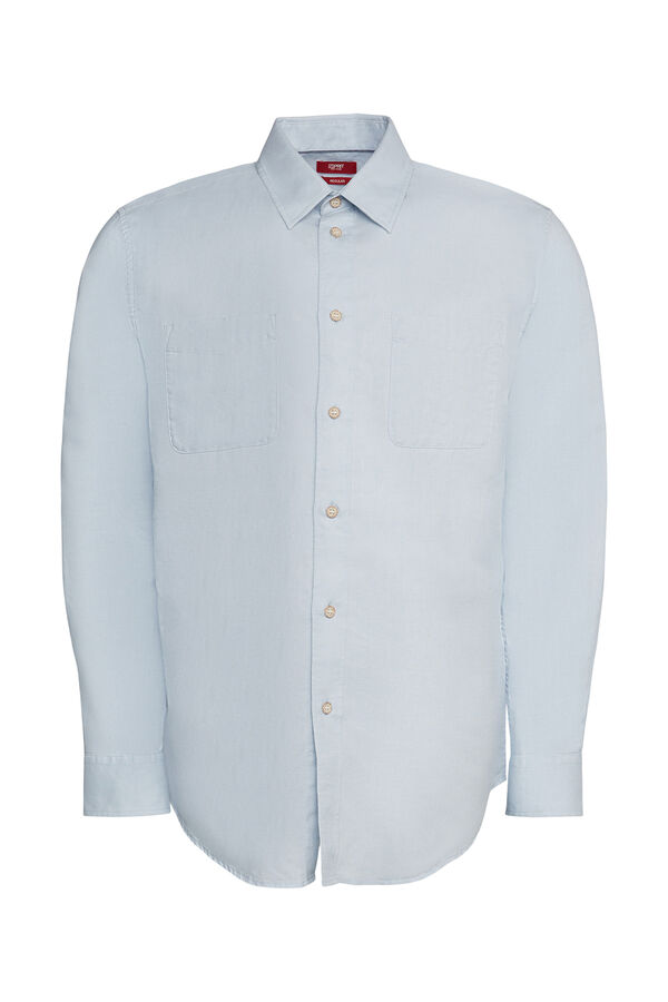 Cortefiel Essential regular fit shirt with linen Blue