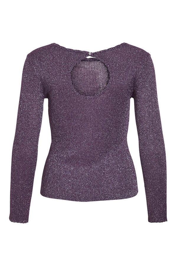 Vila Top de malha reversível com lurex Roxo