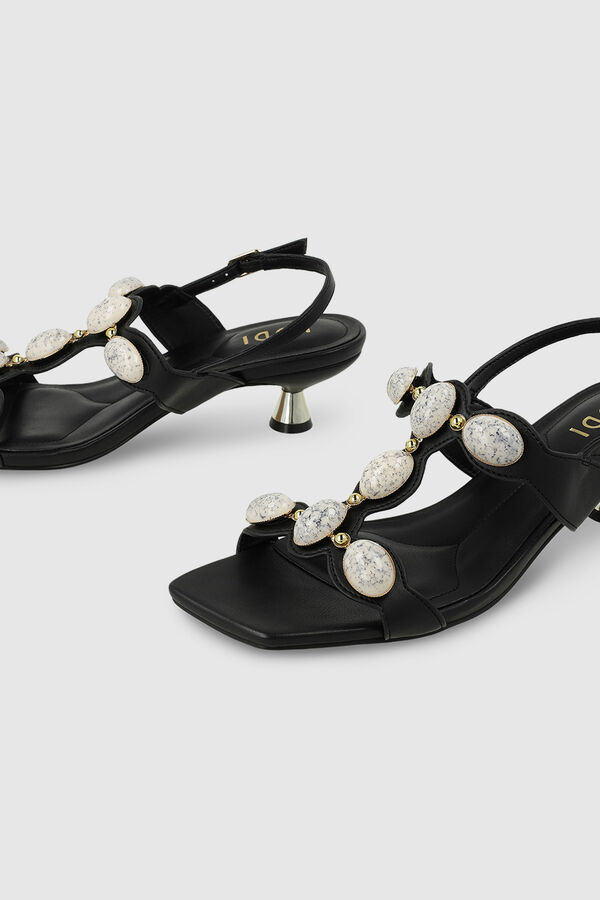 Lodi Sand&aacute;lias efeito pele Preto