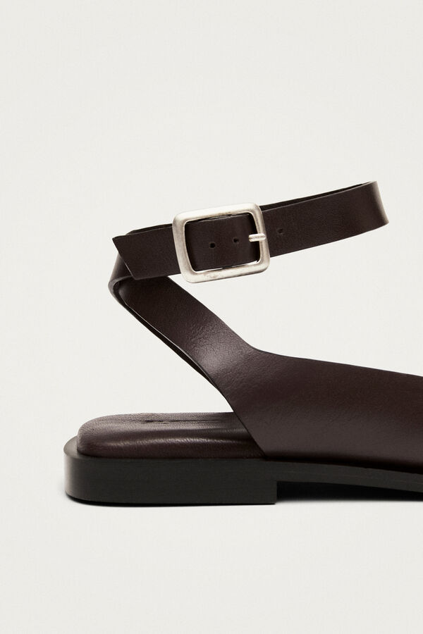 Alohas Leather sandals Tebas Dark brown