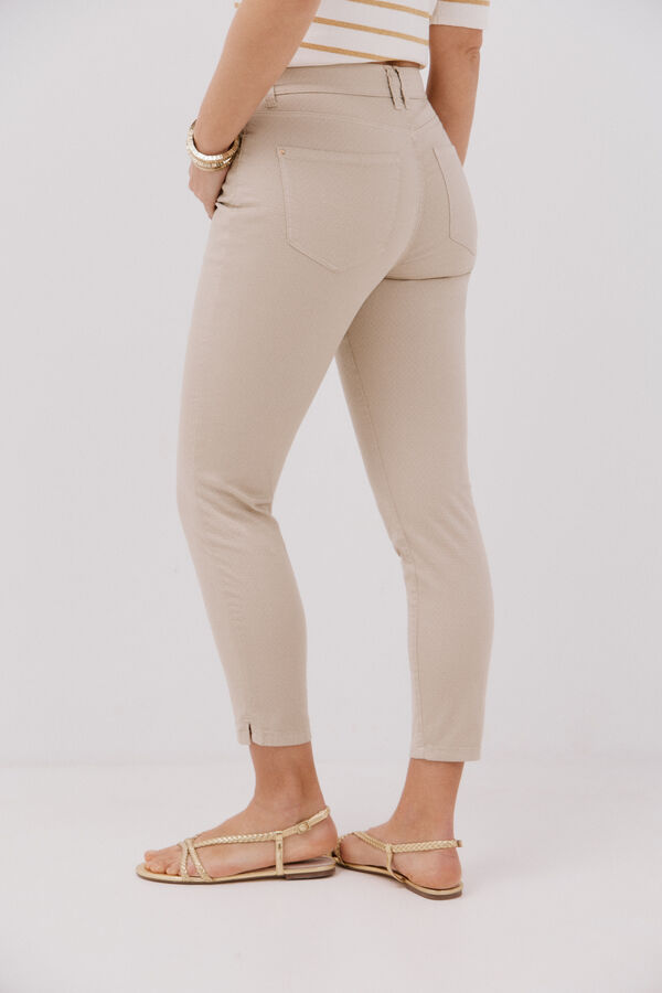 Cortefiel Sensational Slim Jacquard Jeans Nude