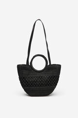 Cortefiel Bolso capazo espigas Negro