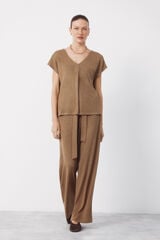 Cortefiel Rustic jersey-knit trousers Kaki