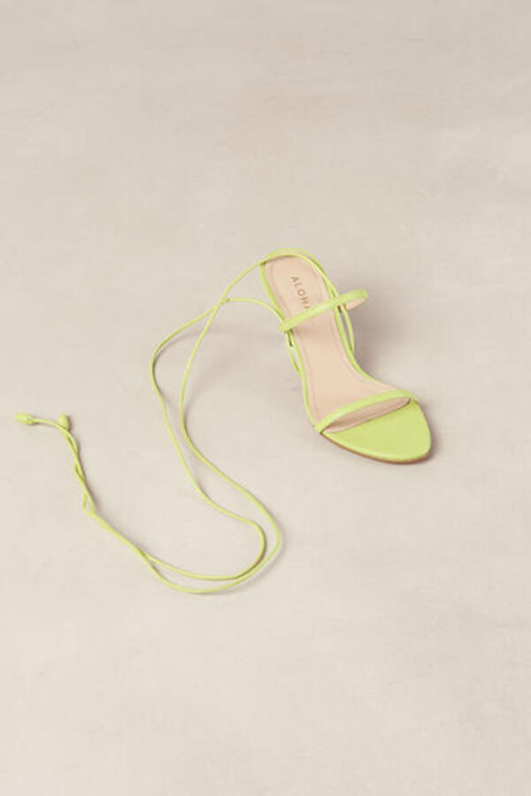 Cortefiel Kendra Bicolor Green Brown Leather Sandals Green