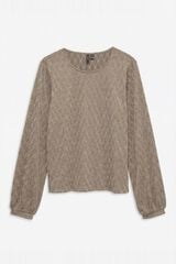 Vero Moda Top com fibras metalizadas Castanho