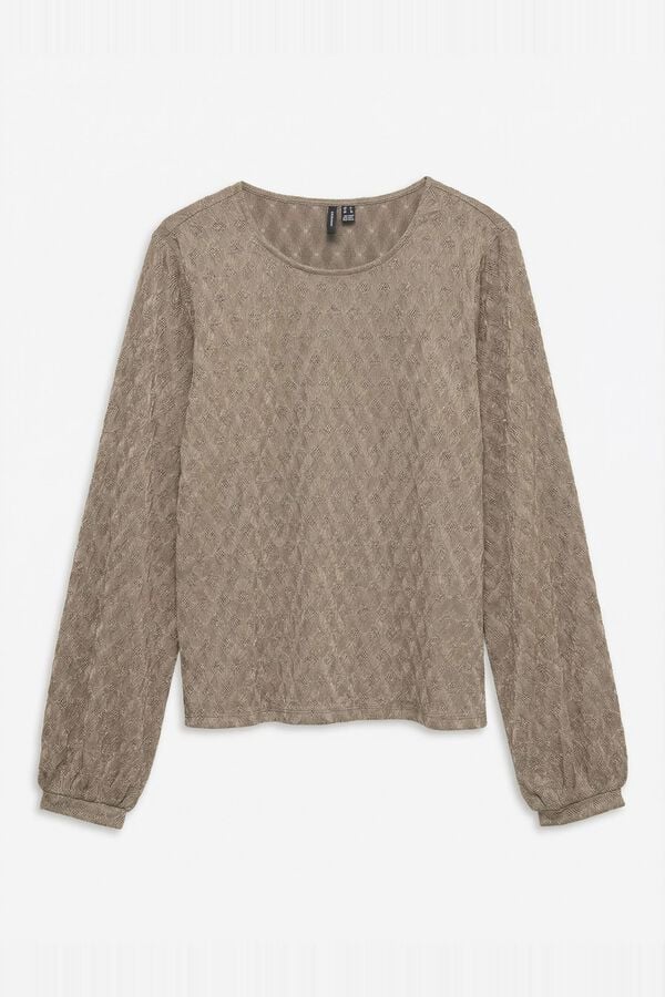 Vero Moda Top com fibras metalizadas Castanho