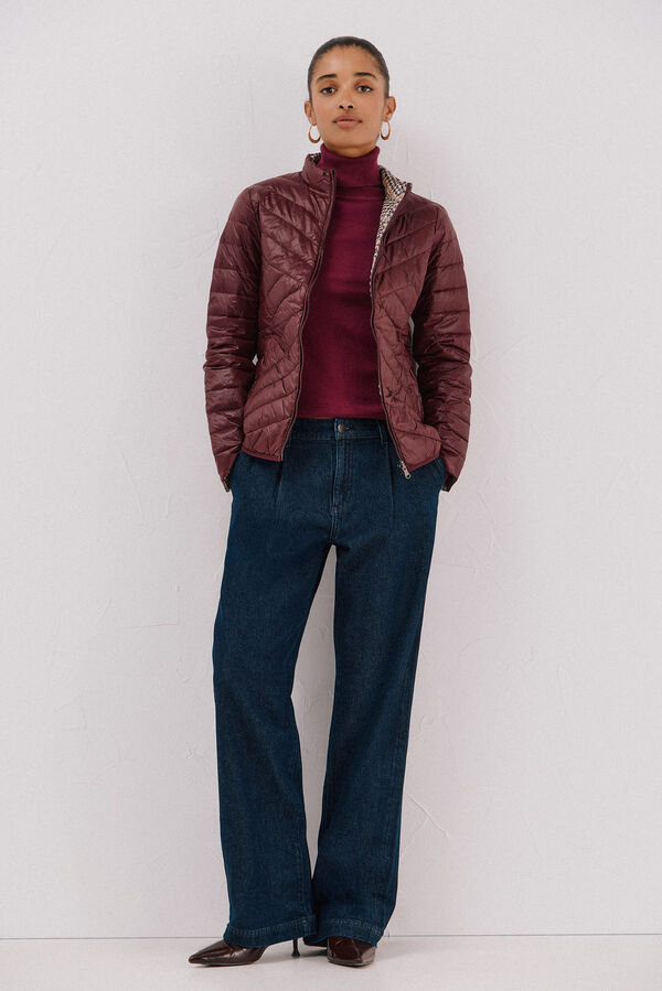 Cortefiel Reversible feather bomber jacket Maroon