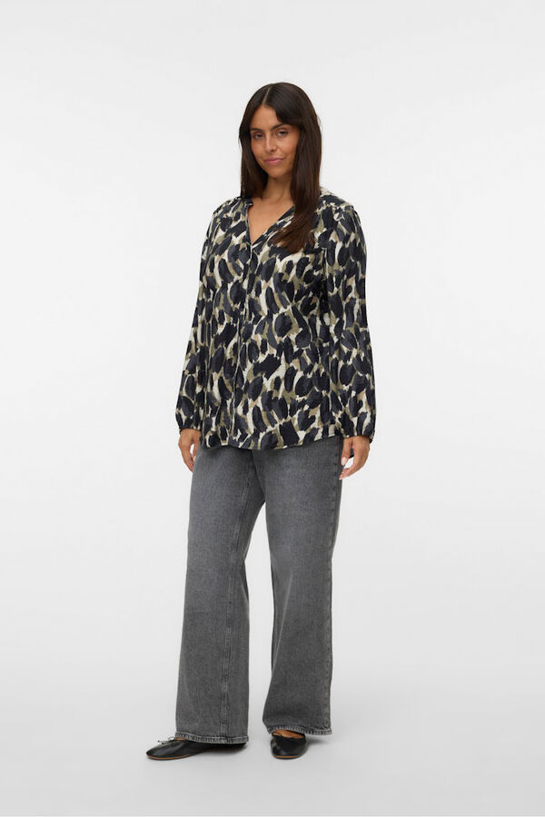 Vero Moda Curve Camisa com gola em V curvo Verde