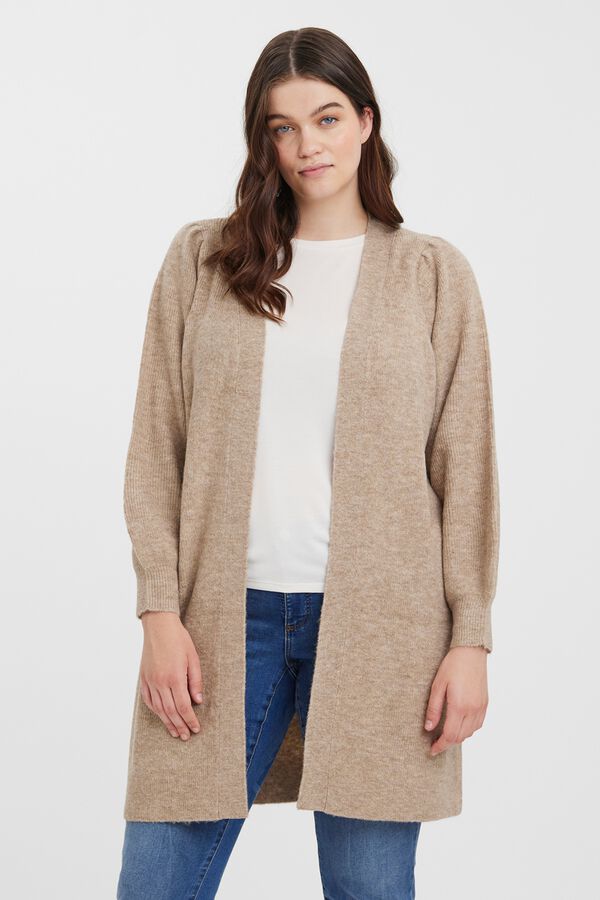 Vero Moda Curve Casaco de malha comprido em malha aberta Castanho