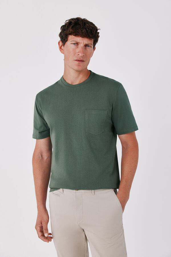 Cortefiel Basic T-shirt Kaki