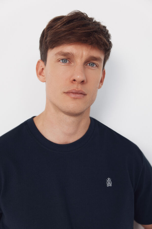 Cortefiel Camisola básica com bolso Azul