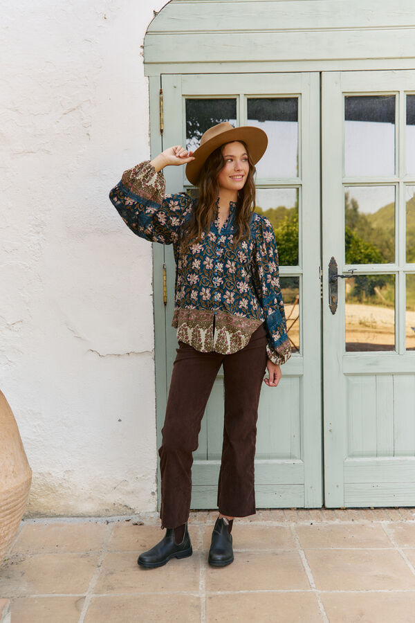 Jaase Blusa Nadia com estampado Nomade Azul