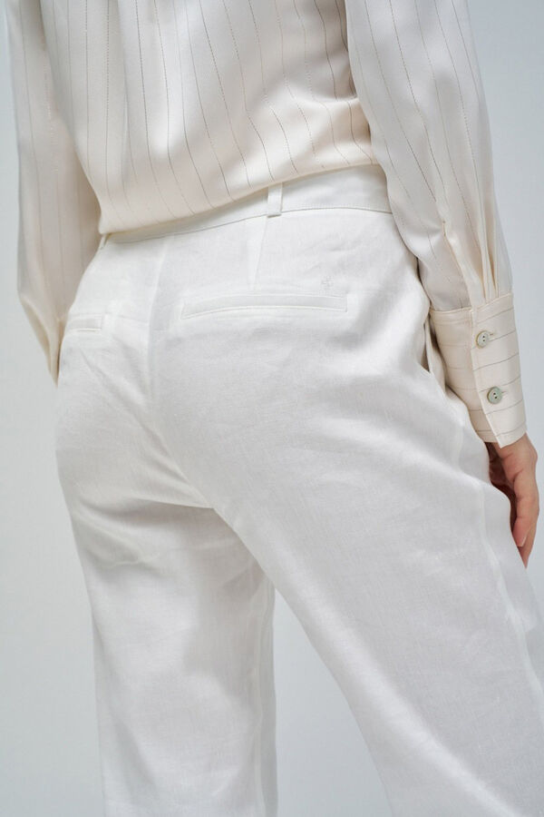 Salsa Jeans Calças chino de linho slim fit Branco