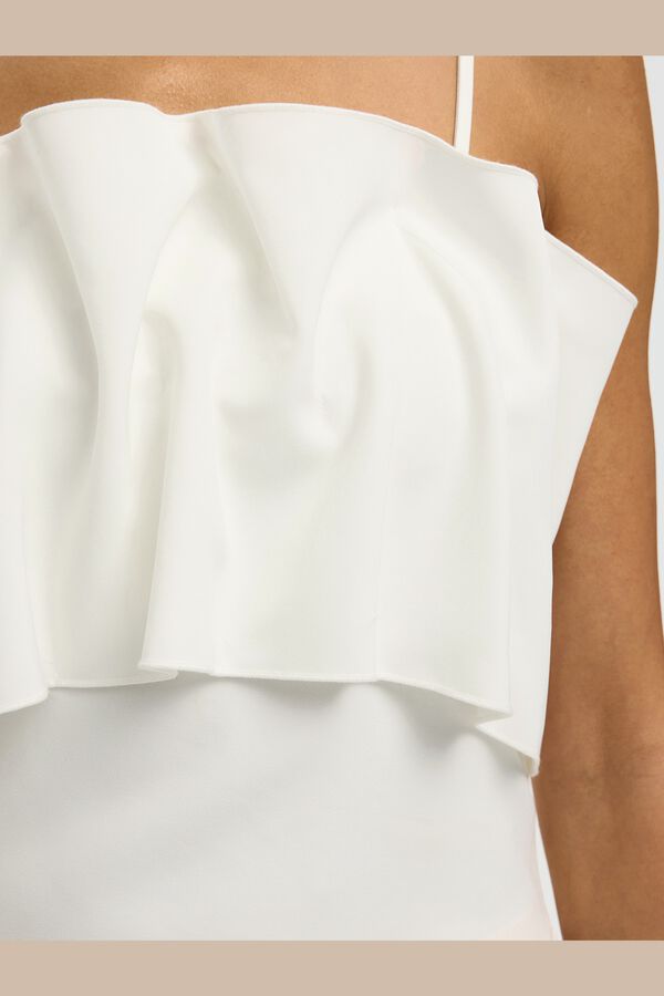 Selected Top bandeau com folho Branco