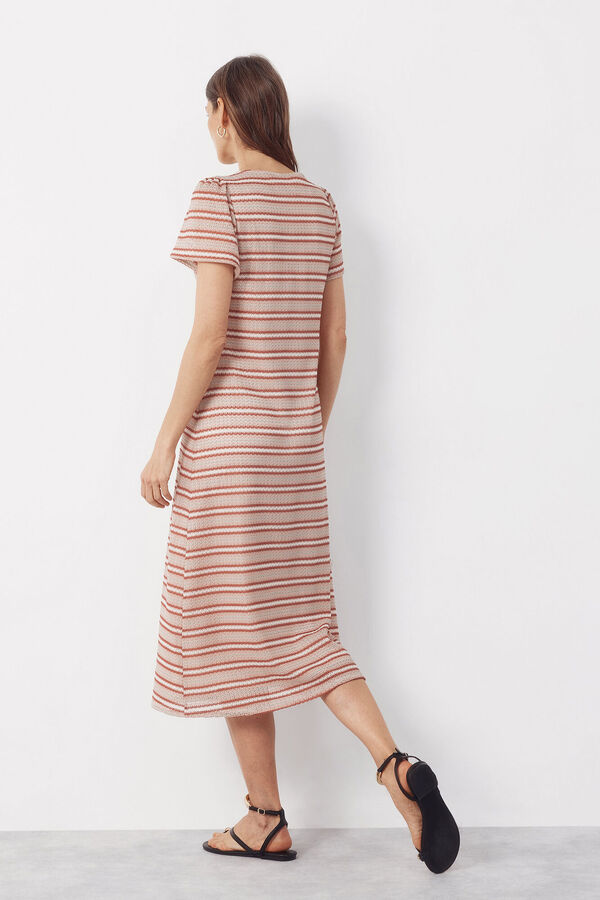 Cortefiel Striped structured dress Multicolour