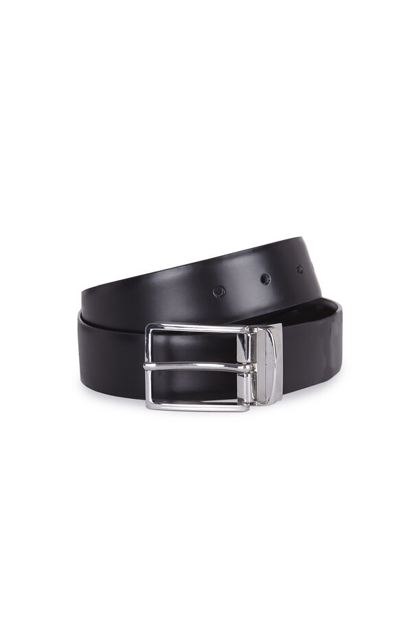 Cortefiel Reversible leather belt Black